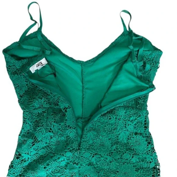 Jack by BB Dakota Anthropologie Lace Romper Sleeveless Green V-Neck Size 4 - Picture 12 of 15